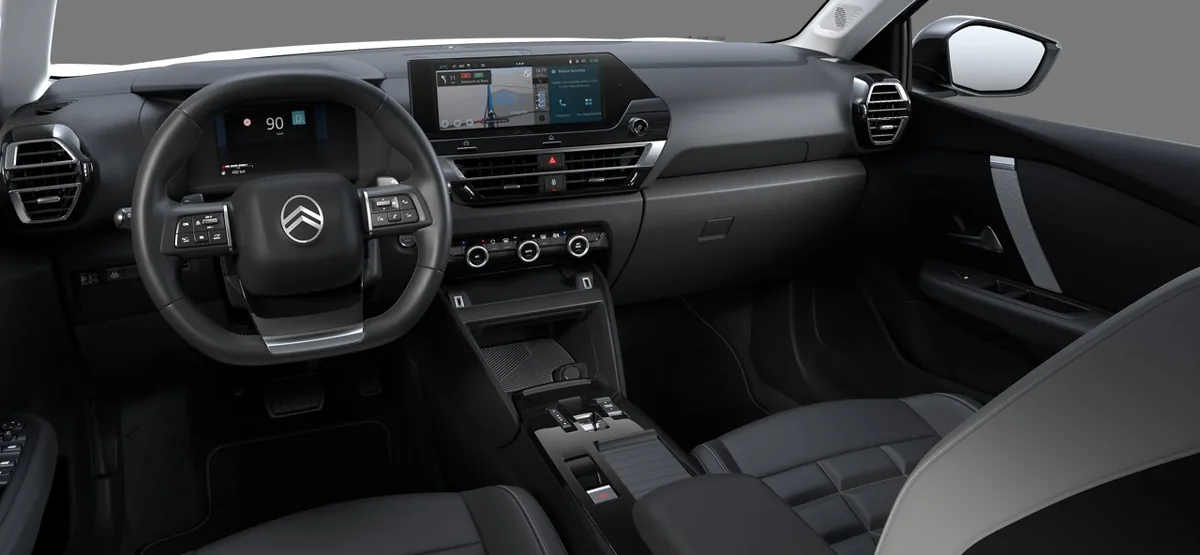 Tablero de la Citroën C4 2026 con pantalla de 10 pulgadas