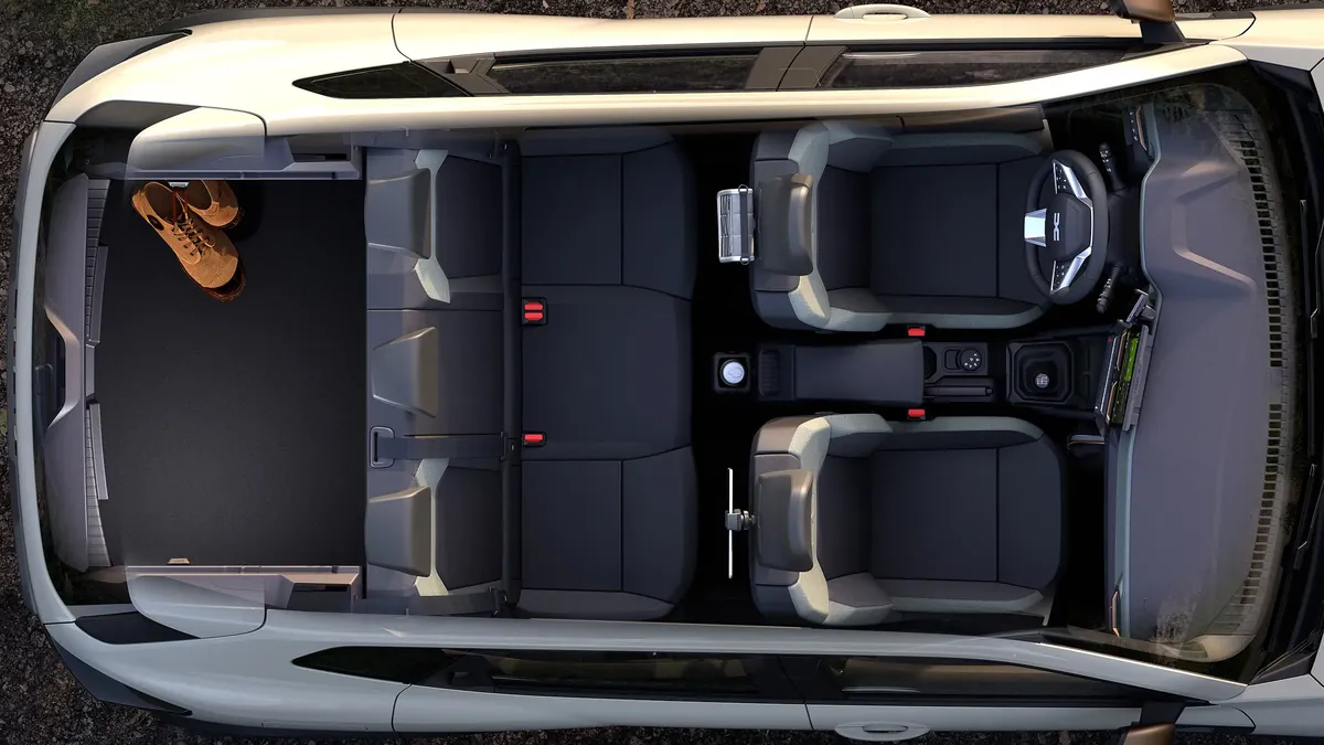 5-seat cabin of the 2026 Dacia Duster from above