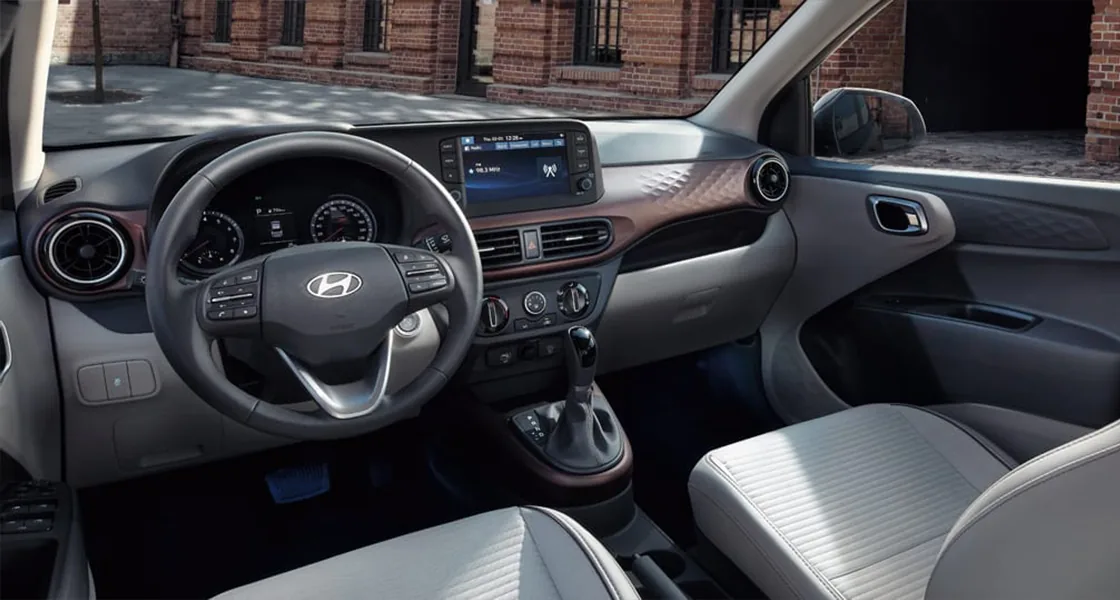 Hyundai Grand i10 Sedan dashboard with 8-inch screen