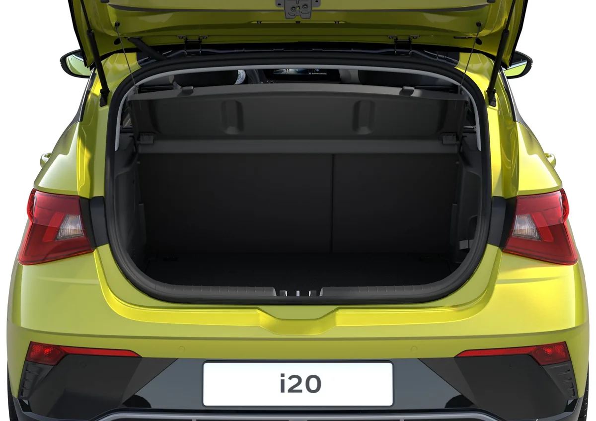 Kofferraum der Hyundai i20 mit 352 Litern
