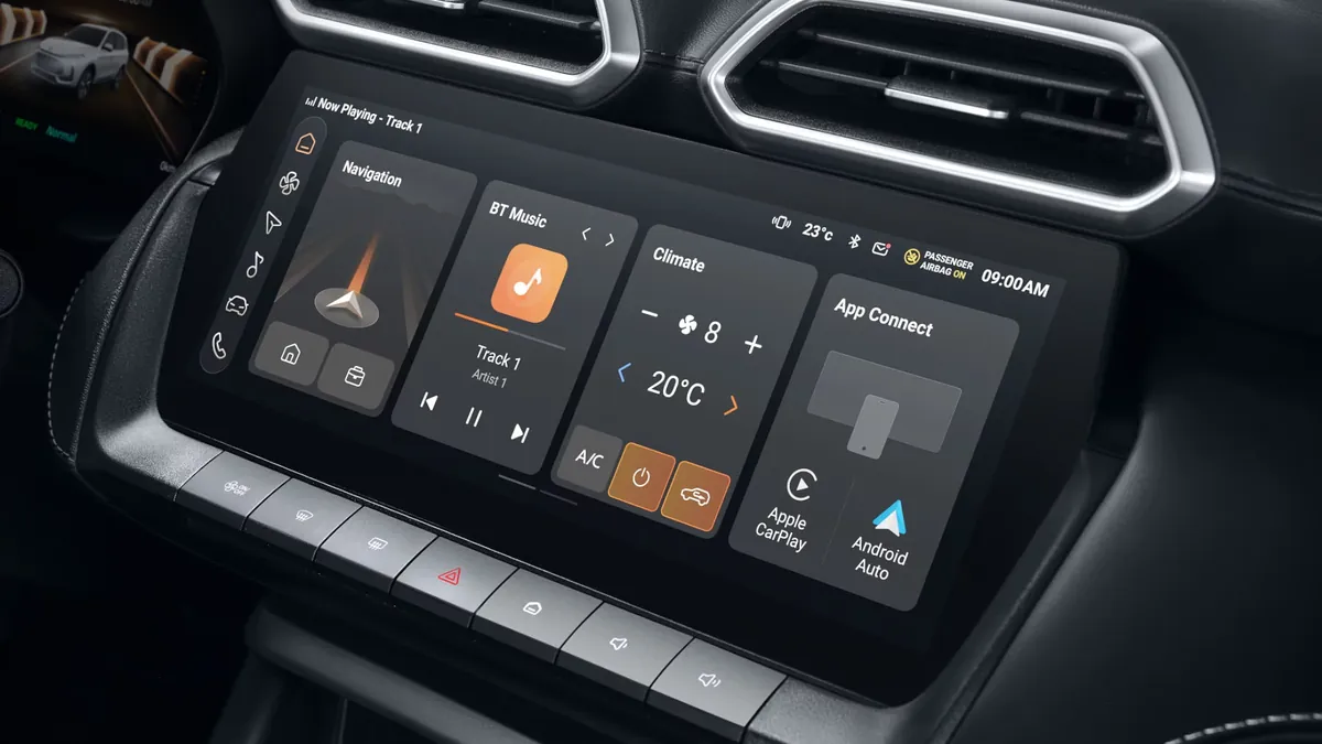 12,3-Zoll-Touchscreen des MG ZS mit Klimaanlage und Apple CarPlay