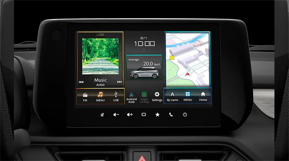 9-Zoll-Touchscreen der Suzuki Swift mit Navigation