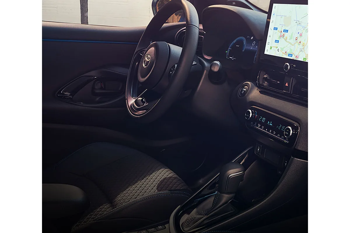 2026 Toyota Yaris Hybrid cockpit with touchscreen